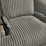 Ashley Furniture - TIE-BREAKER FOG SWIVEL GLIDER RECLINER - Dark Gray Fabric - Recliners - Additional View 9