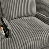 Ashley Furniture - TIE-BREAKER FOG SWIVEL GLIDER RECLINER - Dark Gray Fabric - Recliners - Additional View 9