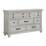 Elements International - Mccoy Dresser - Antique White - Wood - Dresser & Mirror