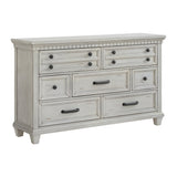 Elements International - Mccoy Dresser - Antique White - Wood - Dresser & Mirror