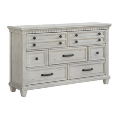 Elements International - Mccoy Dresser - Antique White - Wood - Dresser & Mirror