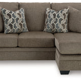 Ashley Furniture - Stonemeade Sofa Chaise - Nutmeg - Dark Brown Fabric - Sofas