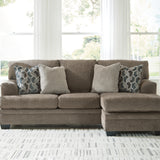 Ashley Furniture - Stonemeade Sofa Chaise - Nutmeg - Dark Brown Fabric - Sofas - Additional View 1