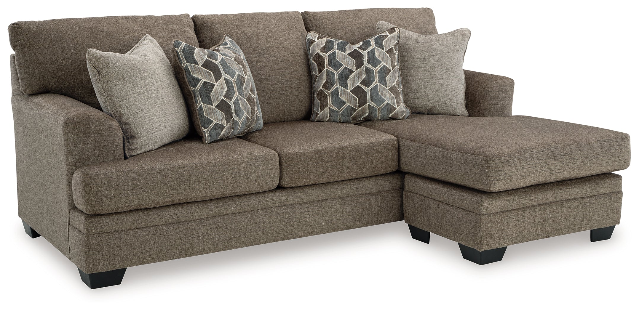 Ashley Furniture - Stonemeade Sofa Chaise - Nutmeg - Dark Brown Fabric - Sofas - Additional View 2