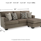 Ashley Furniture - Stonemeade Sofa Chaise - Nutmeg - Dark Brown Fabric - Sofas - Additional View 3