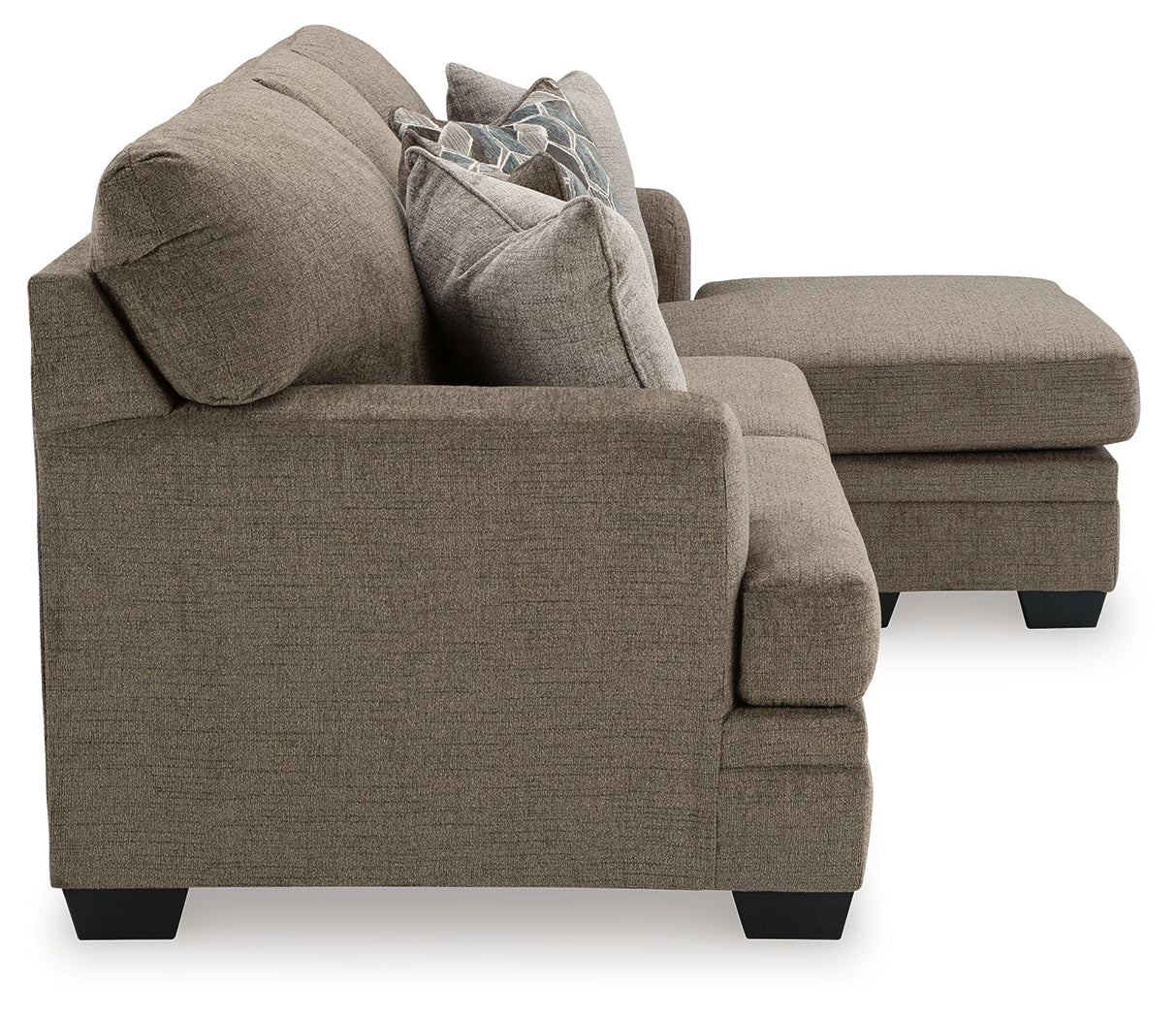 Ashley Furniture - Stonemeade Sofa Chaise - Nutmeg - Dark Brown Fabric - Sofas - Additional View 4