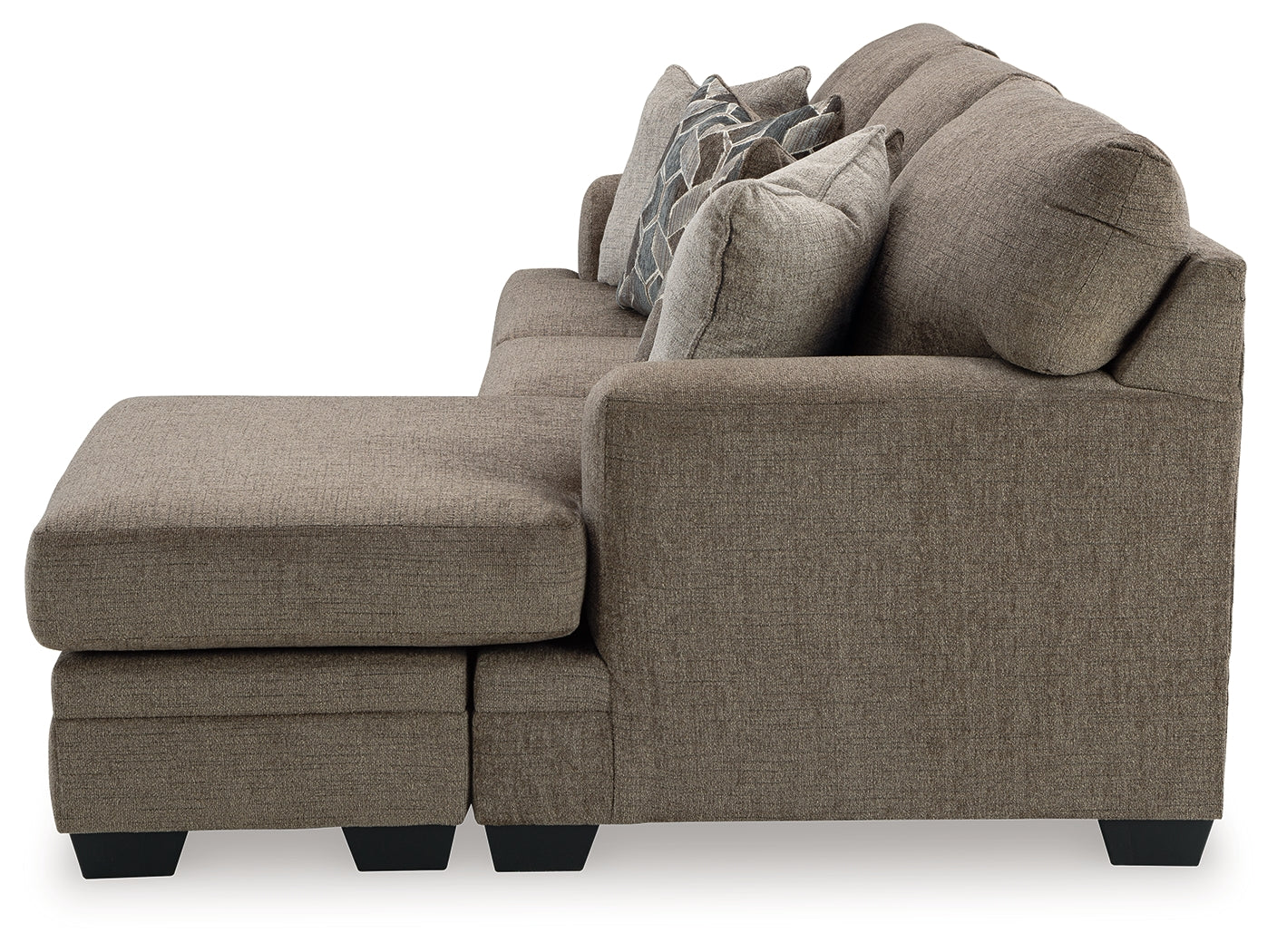 Ashley Furniture - Stonemeade Sofa Chaise - Nutmeg - Dark Brown Fabric - Sofas - Additional View 6