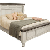 International Furniture Direct - Stone Queen Bed - Beige|Dark Gray Wood - Beds