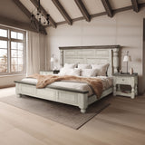 International Furniture Direct - Stone Queen Bed - Beige|Dark Gray Wood - Beds - Additional View 2