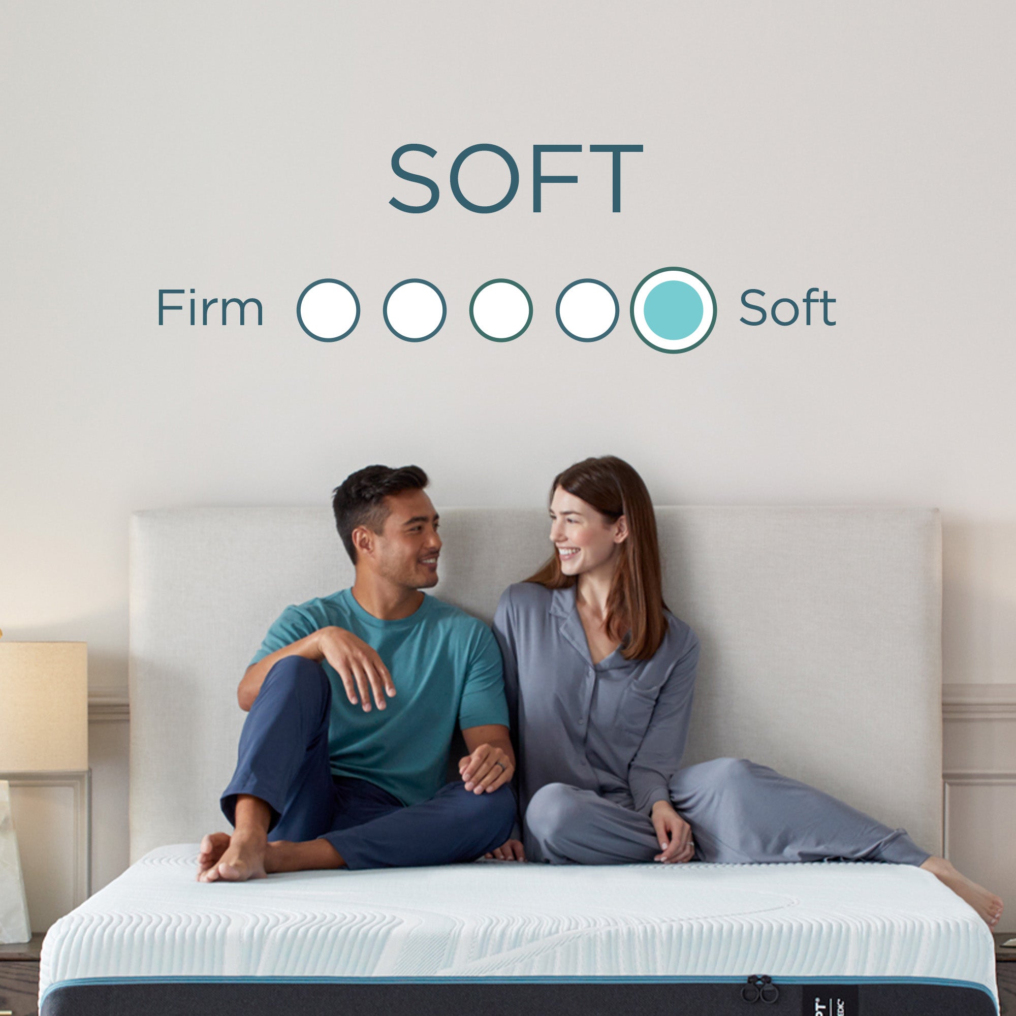 Tempur Sealy - Proadapt 2.0 Soft Queen Mattress - White|Black Fabric - Mattresses