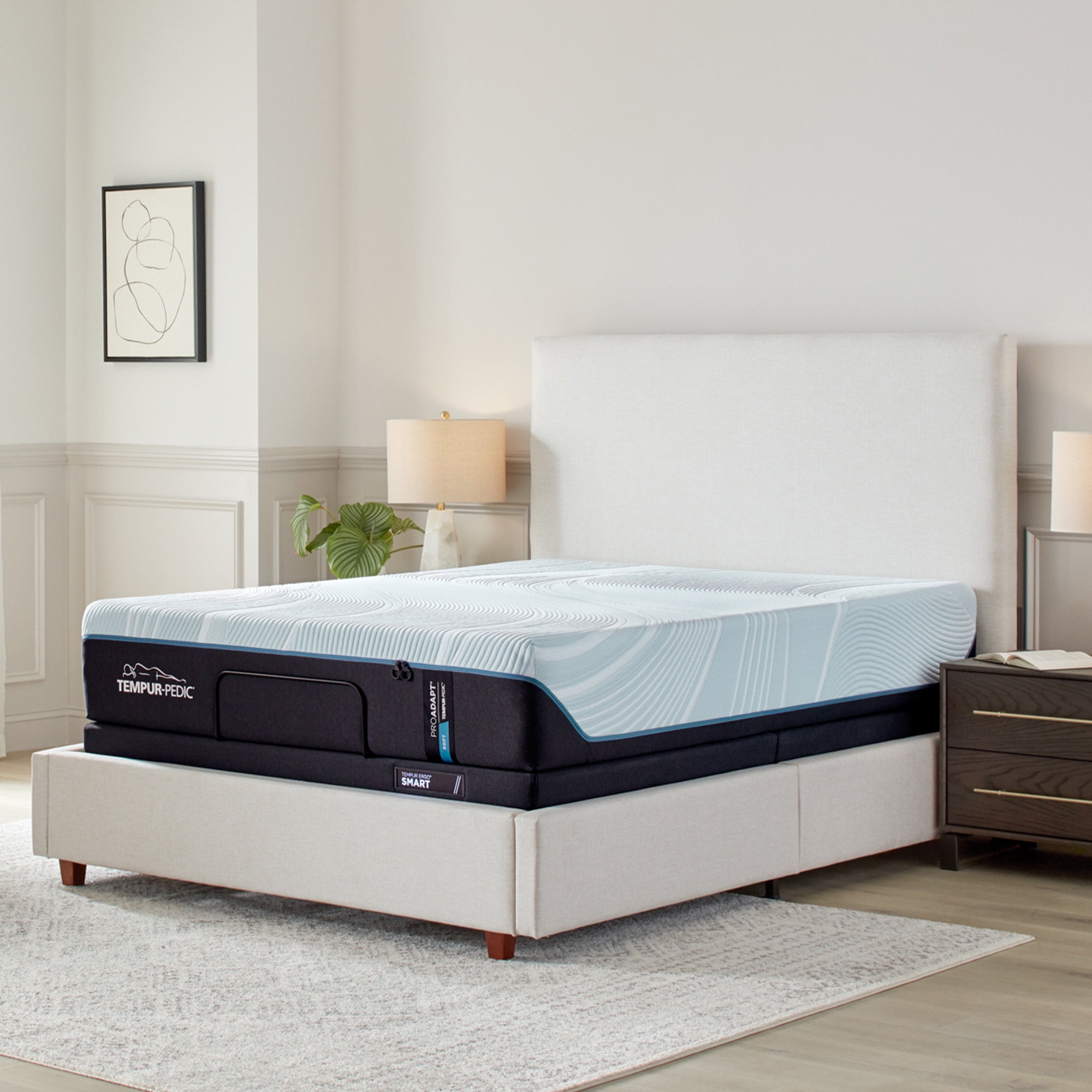 Tempur Sealy - Proadapt 2.0 Soft Queen Mattress - White|Black Fabric - Mattresses - Additional View 3