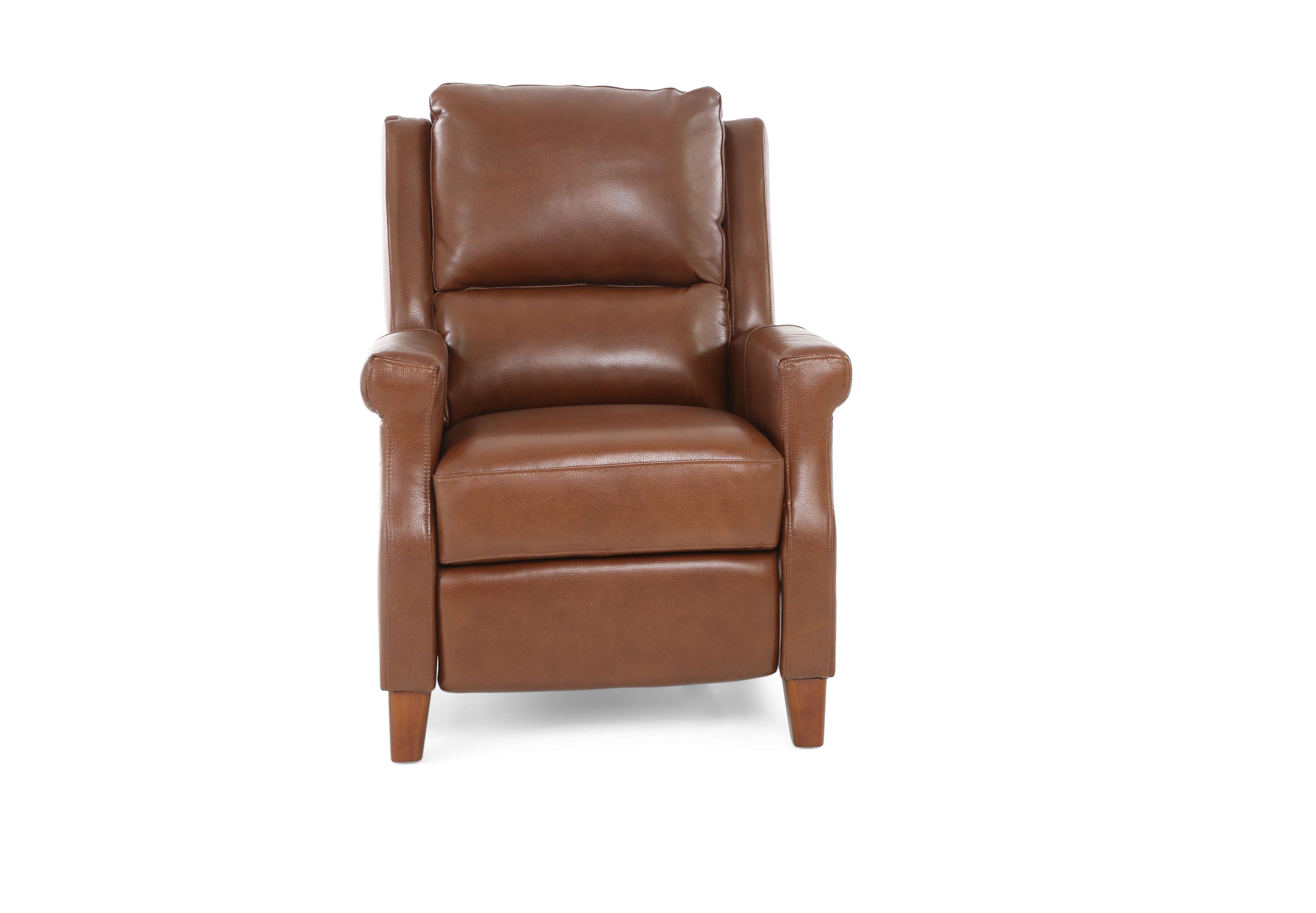 Carenton Leather Push Back Recliner - Caramel