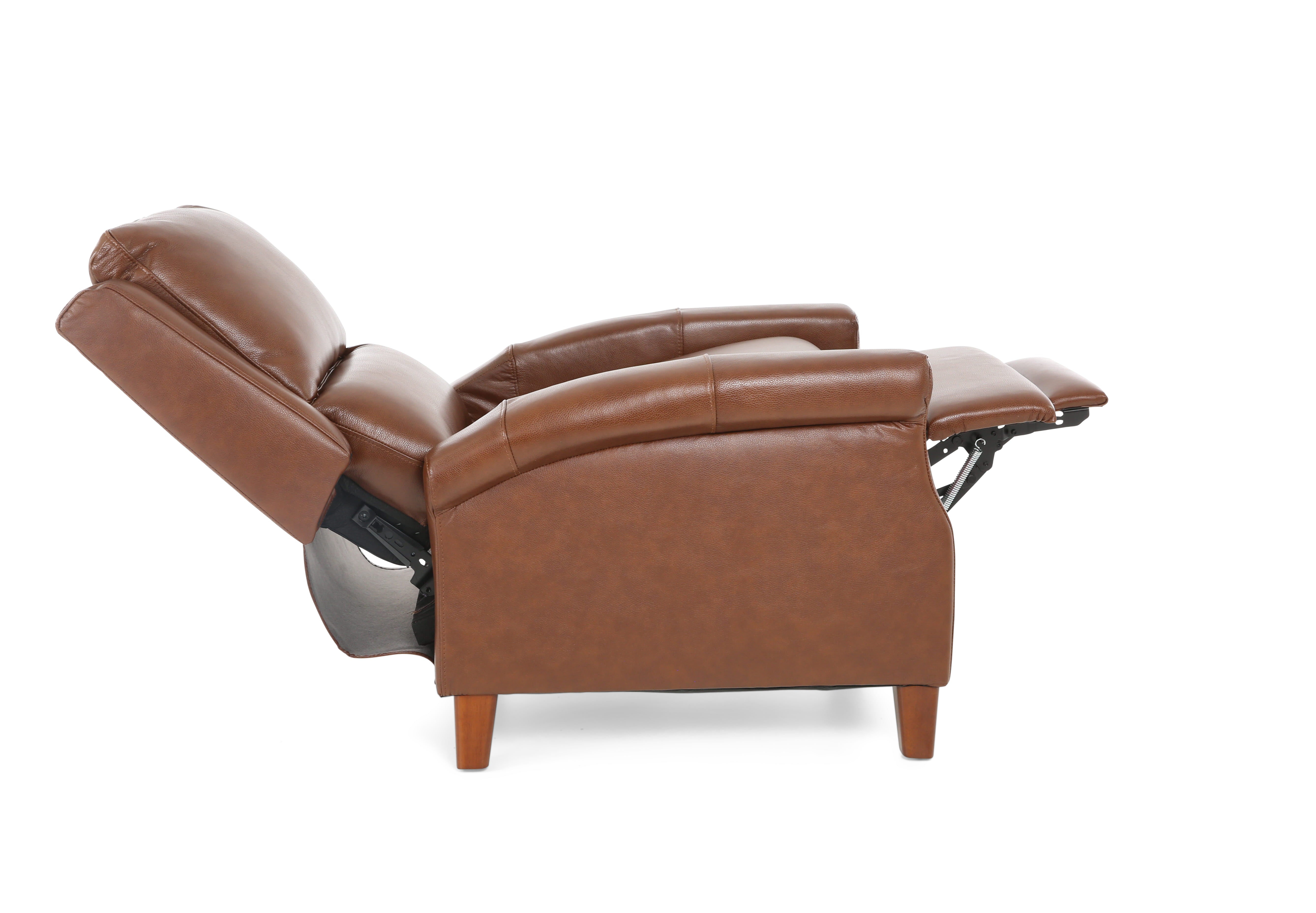 Carenton Leather Push Back Recliner - Caramel - Additional View 3