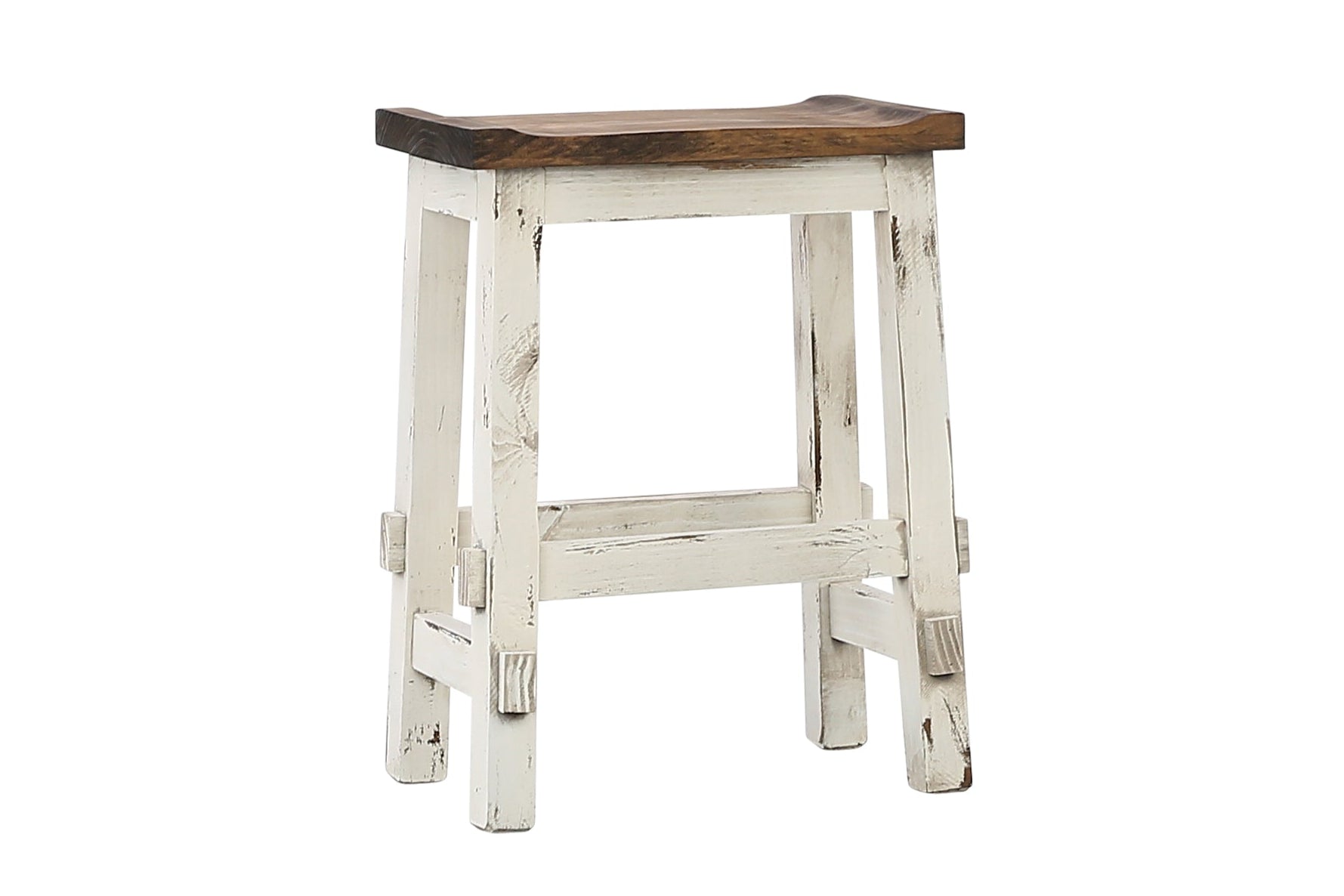 Lawman 24" Saddle Stool - White - Additional View 1