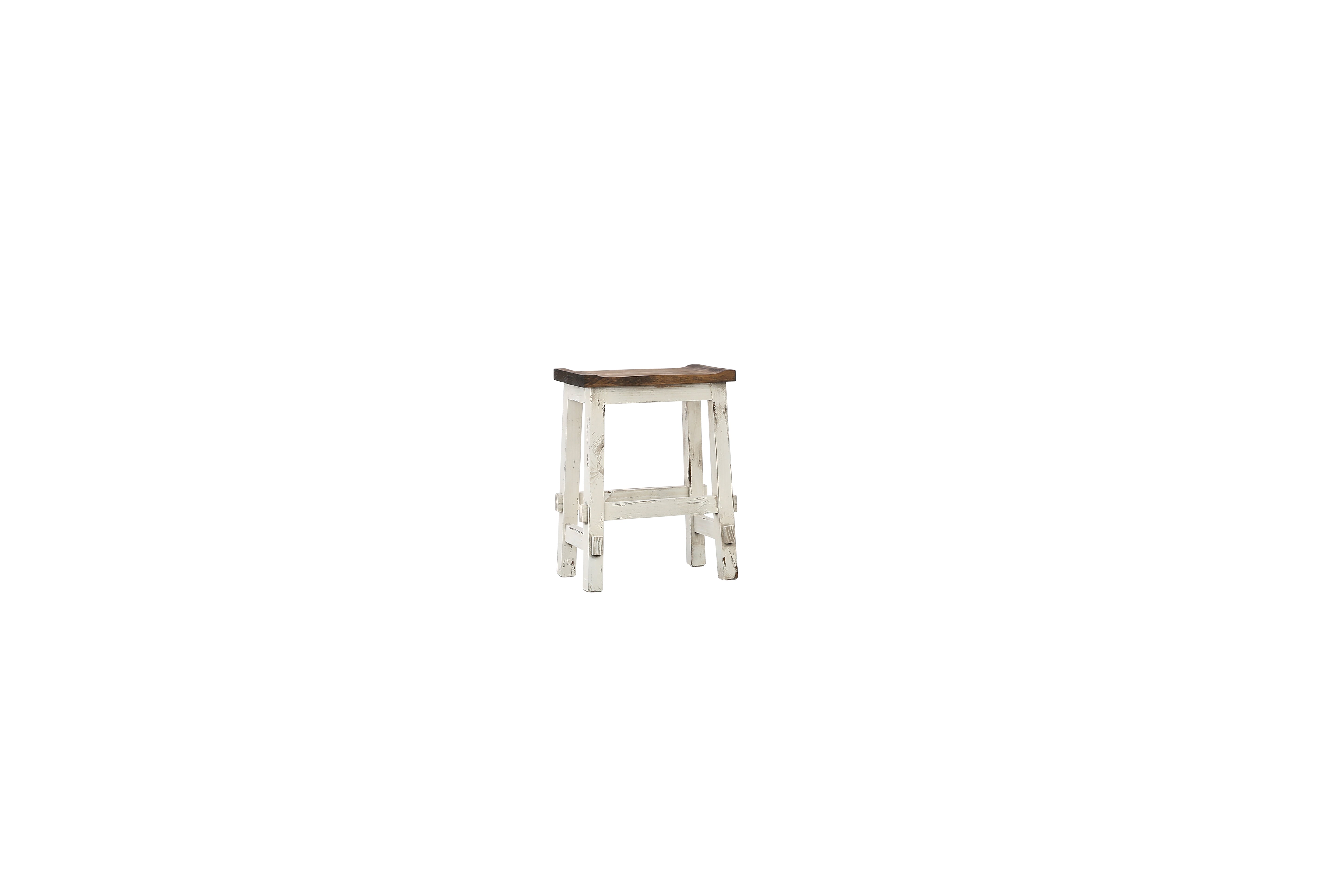 Lawman 24" Saddle Stool - White - Additional View 1