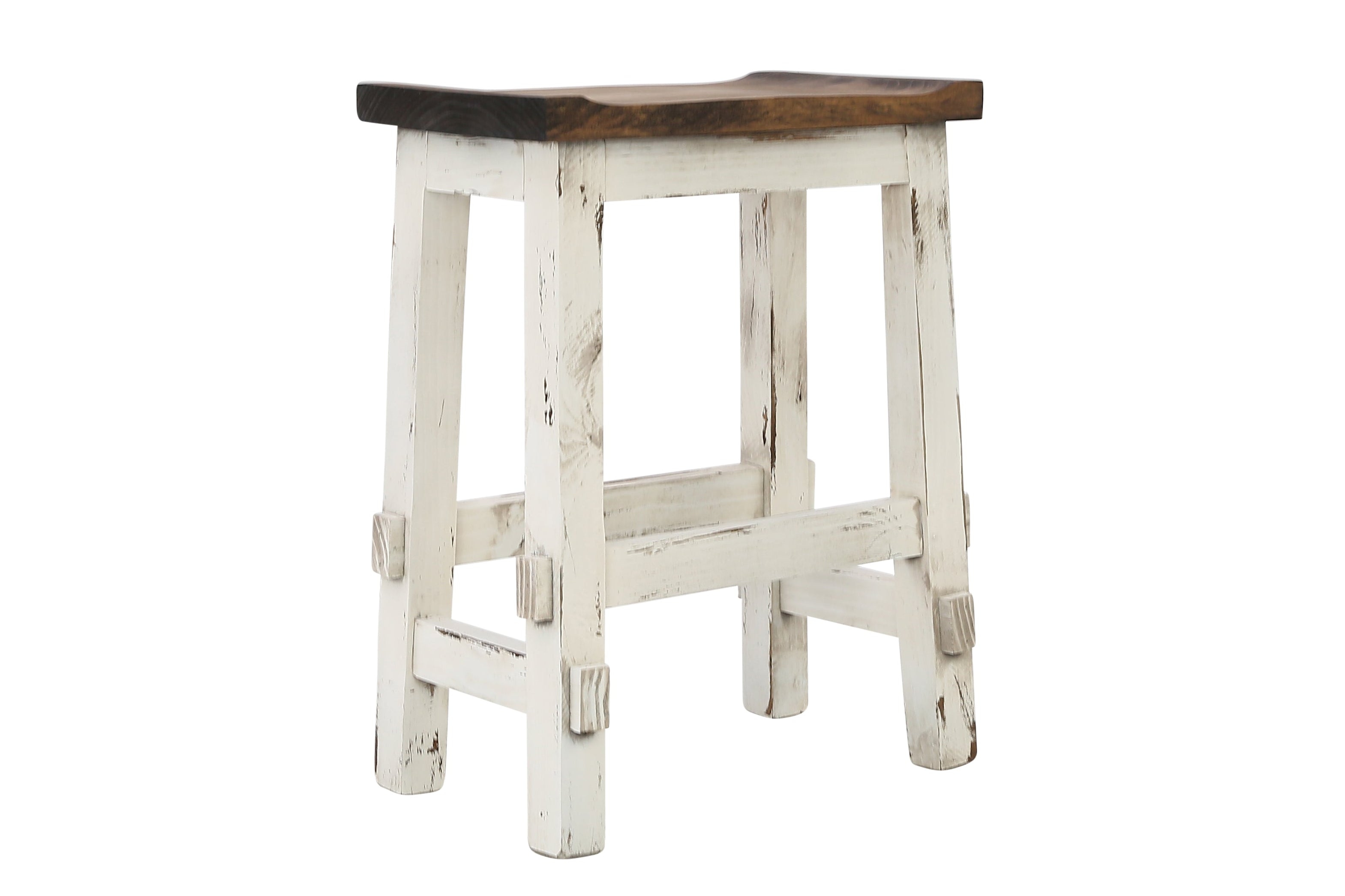 Lawman 24" Saddle Stool - White - Additional View 2
