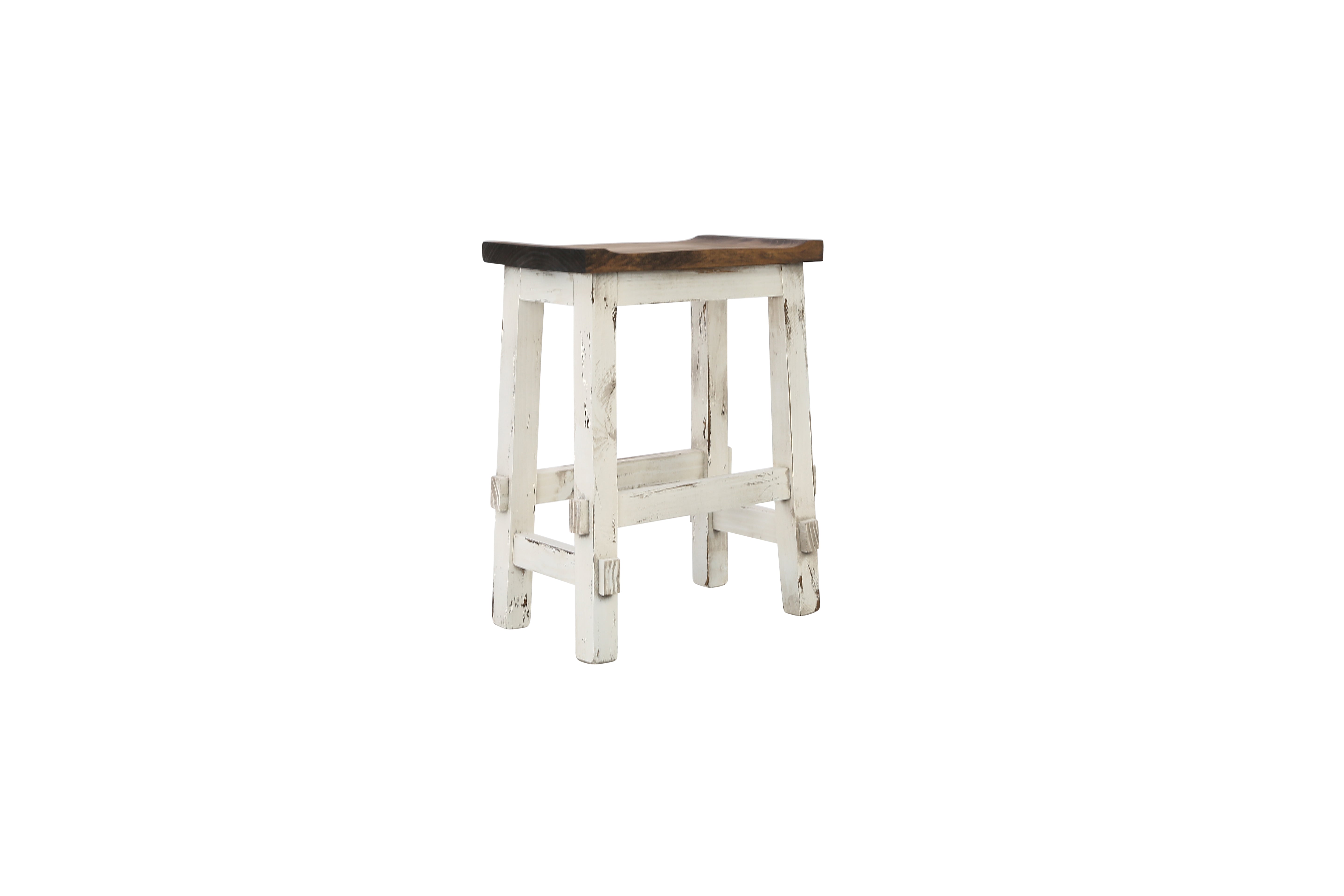 Lawman 24" Saddle Stool - White - Additional View 2