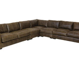DAWKINS CHESTNUT LEATHER 4 PIECE SECTIONAL