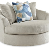 Ashley Furniture - MAXON PLACE STONE OVERSIZED SWIVEL CHAIR - Beige Fabric - Chairs