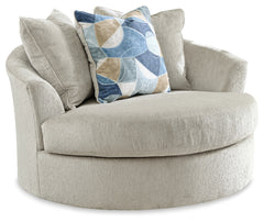Ashley Furniture - MAXON PLACE STONE OVERSIZED SWIVEL CHAIR - Beige Fabric - Chairs