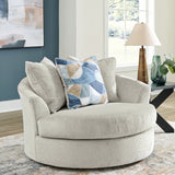 Ashley Furniture - MAXON PLACE STONE OVERSIZED SWIVEL CHAIR - Beige Fabric - Chairs - Additional View 1
