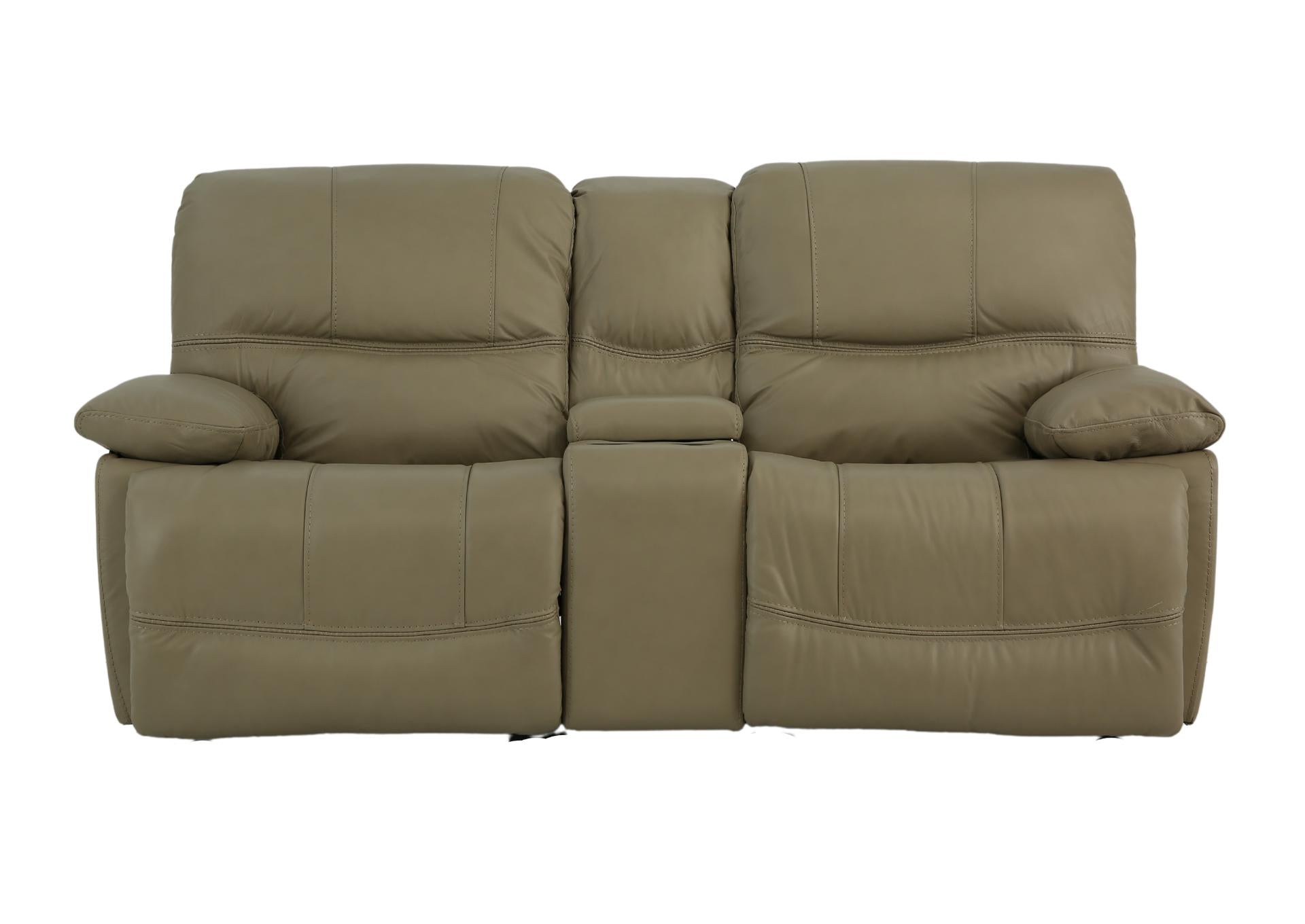 Odessa Leather Power Zero Gravity Reclining Loveseat With Console - Taupe