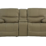 Odessa Leather Power Zero Gravity Reclining Loveseat With Console - Taupe