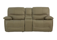 Odessa Leather Power Zero Gravity Reclining Loveseat With Console - Taupe