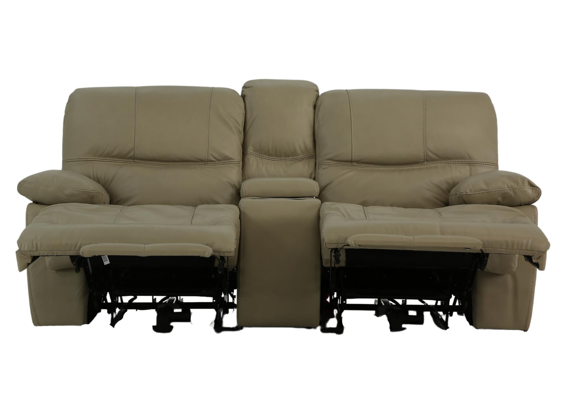Odessa Leather Power Zero Gravity Reclining Loveseat With Console - Taupe - Additional View 1