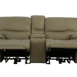 Odessa Leather Power Zero Gravity Reclining Loveseat With Console - Taupe - Additional View 1