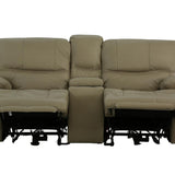Odessa Leather Power Zero Gravity Reclining Loveseat With Console - Taupe - Additional View 1