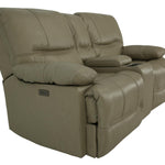 Odessa Leather Power Zero Gravity Reclining Loveseat With Console - Taupe - Additional View 2