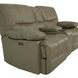Odessa Leather Power Zero Gravity Reclining Loveseat With Console - Taupe - Additional View 2