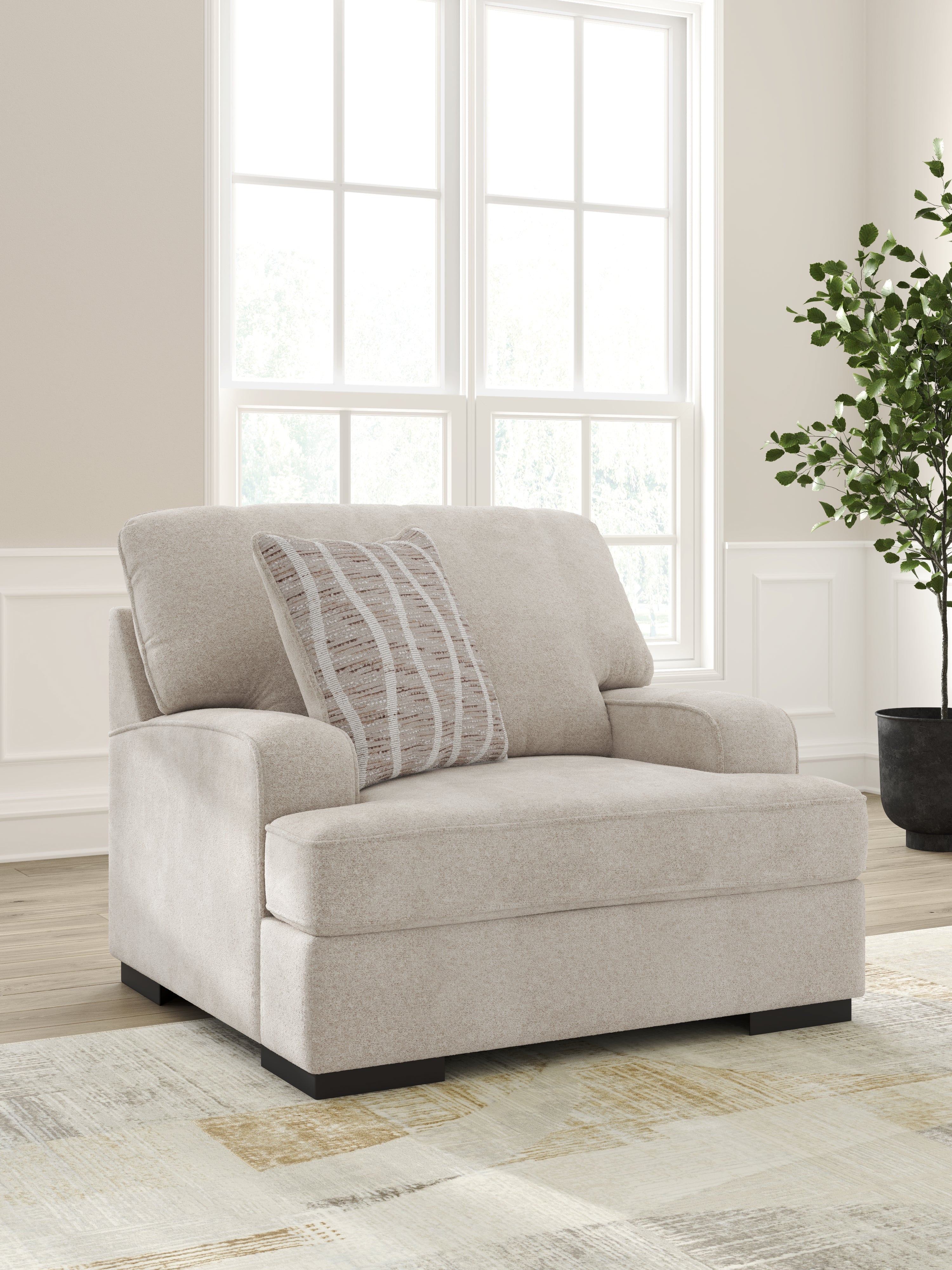 Ashley Furniture - HIGH PROFILE TAUPE OVERSIZED CHAIR - Beige Fabric - Chairs - Additional View 1