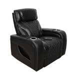 VAMOND BLACK LEATHER POWER RECLINER WITH AIR MASSAGE AND IMMERSIVE AUDIO - Additional View 1