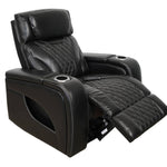 VAMOND BLACK LEATHER POWER RECLINER WITH AIR MASSAGE AND IMMERSIVE AUDIO - Additional View 2