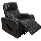 VAMOND BLACK LEATHER POWER RECLINER WITH AIR MASSAGE AND IMMERSIVE AUDIO - Additional View 2