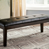 Ashley Furniture - HADDIGAN DINING ROOM BENCH - Dark Brown Leather Match|Wood - Benches - Additional View 1
