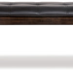 Ashley Furniture - HADDIGAN DINING ROOM BENCH - Dark Brown Leather Match|Wood - Benches - Additional View 2