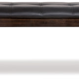 Ashley Furniture - HADDIGAN DINING ROOM BENCH - Dark Brown Leather Match|Wood - Benches - Additional View 2