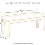 Ashley Furniture - HADDIGAN DINING ROOM BENCH - Dark Brown Leather Match|Wood - Benches - Additional View 3