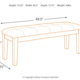 Ashley Furniture - HADDIGAN DINING ROOM BENCH - Dark Brown Leather Match|Wood - Benches - Additional View 3