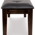 Ashley Furniture - HADDIGAN DINING ROOM BENCH - Dark Brown Leather Match|Wood - Benches - Additional View 4
