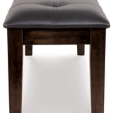 Ashley Furniture - HADDIGAN DINING ROOM BENCH - Dark Brown Leather Match|Wood - Benches - Additional View 4