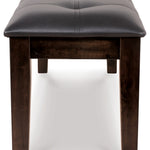 Ashley Furniture - HADDIGAN DINING ROOM BENCH - Dark Brown Leather Match|Wood - Benches - Additional View 5