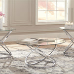 Ashley Furniture - HOLLYNYX 3 PIECE OCCASIONAL TABLE SET - Pearl Silver Glass|Metal - Tables - Additional View 1