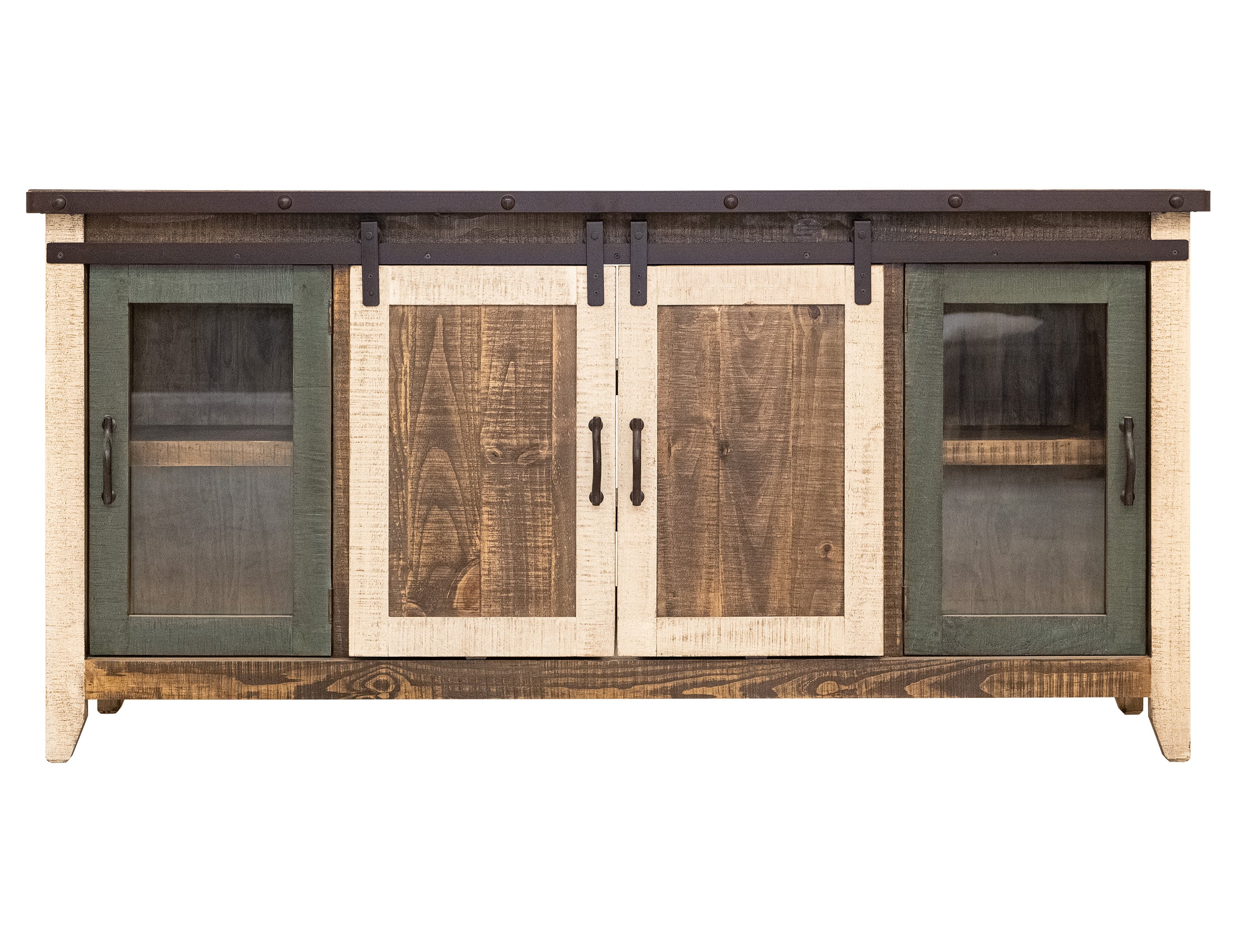 International Furniture Direct - SAN ANGELO MEDIA CONSOLE - Dark Brown|Light Brown Wood - TV Stands - Additional View 1
