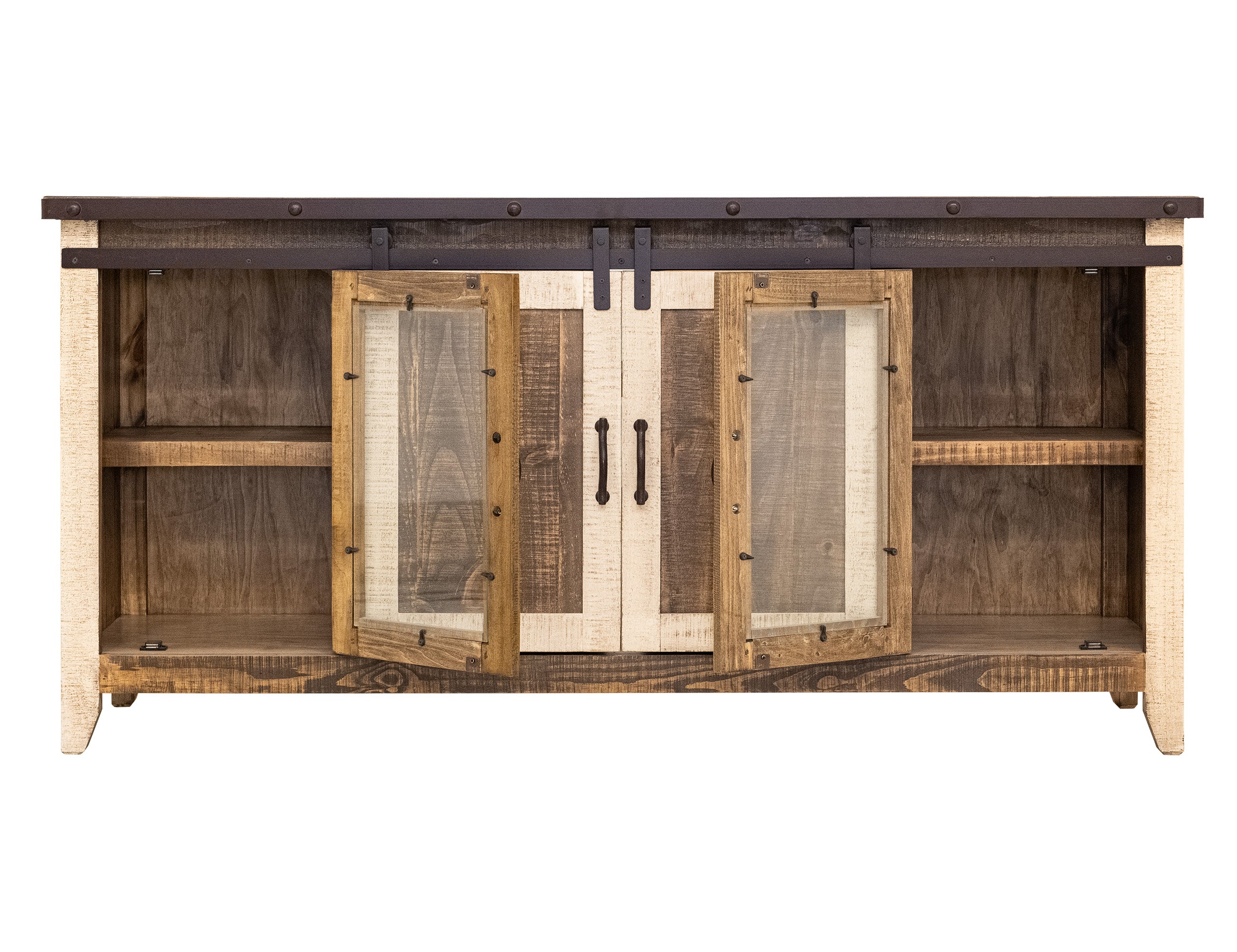 International Furniture Direct - SAN ANGELO MEDIA CONSOLE - Dark Brown|Light Brown Wood - TV Stands - Additional View 5
