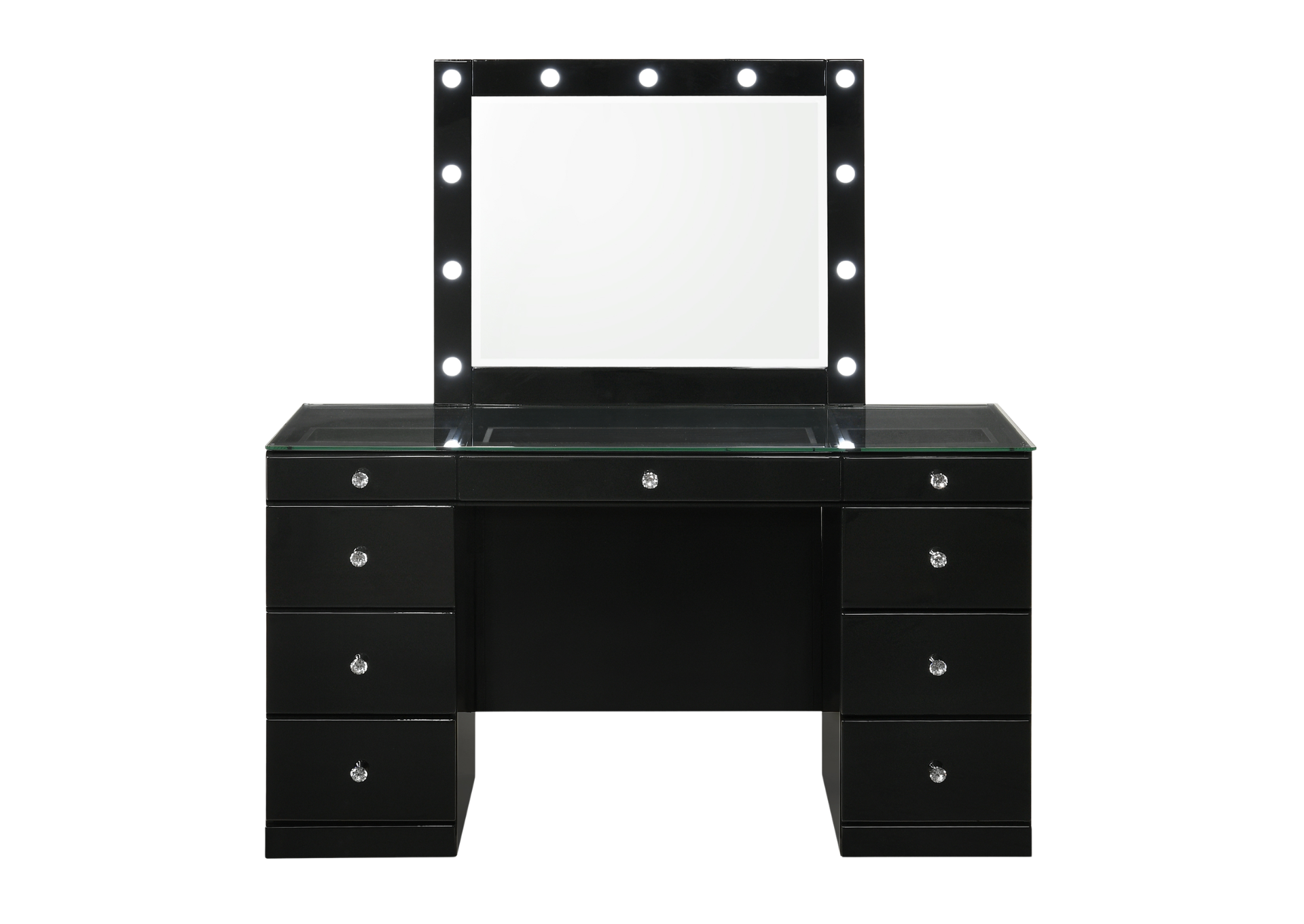 AVERY BLACK VANITY WITH LED MIRROR