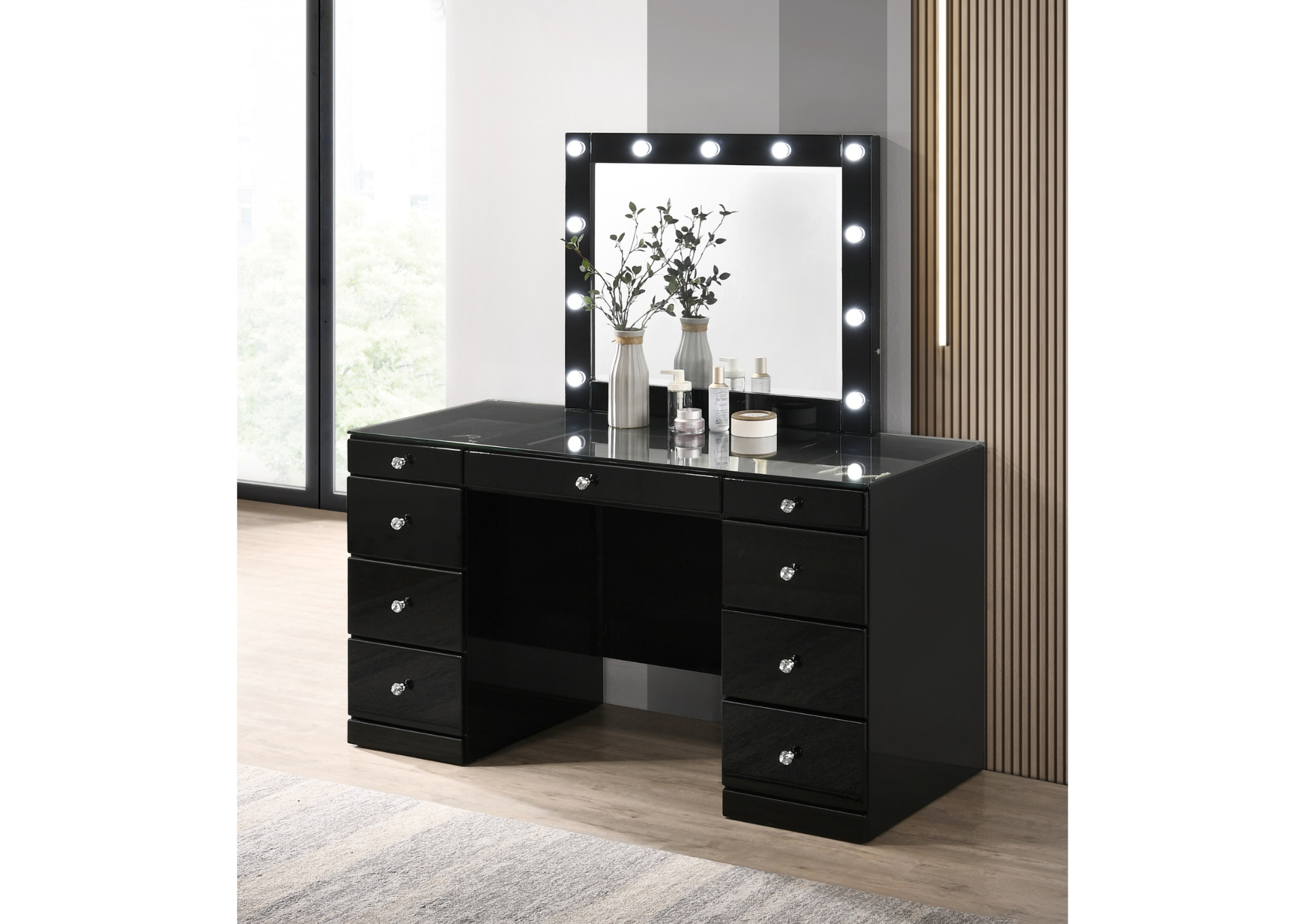 AVERY BLACK VANITY WITH LED MIRROR - Additional View 3